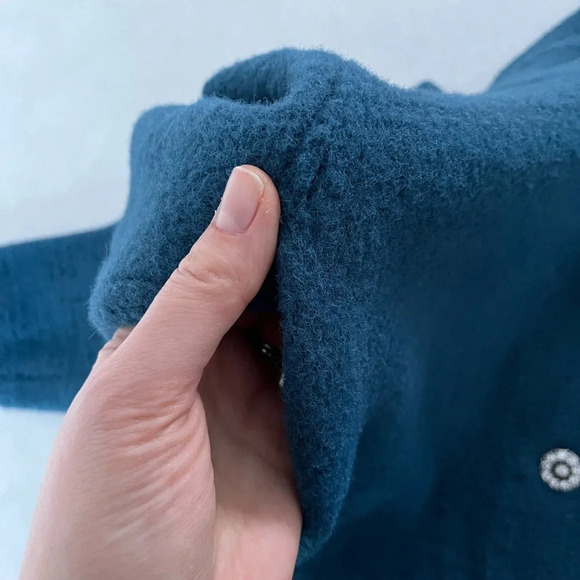Joe Fresh/ Fuzzy/ Blue button up cardigan/ Gem buttons/ Stretchy/ Size US S - Picture 13 of 14